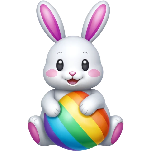 easter rainbow inflatable bouncy bunny emoji