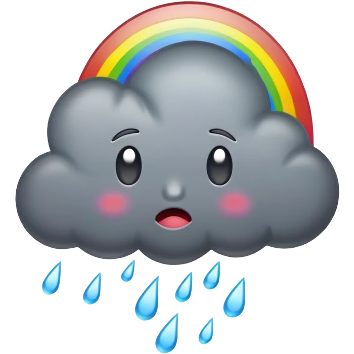 Emoji weinende Regenwolke mit Regenbogen emoji