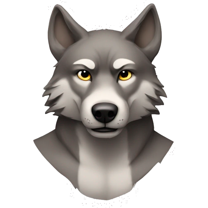 A wolf with muscles and abs emoji