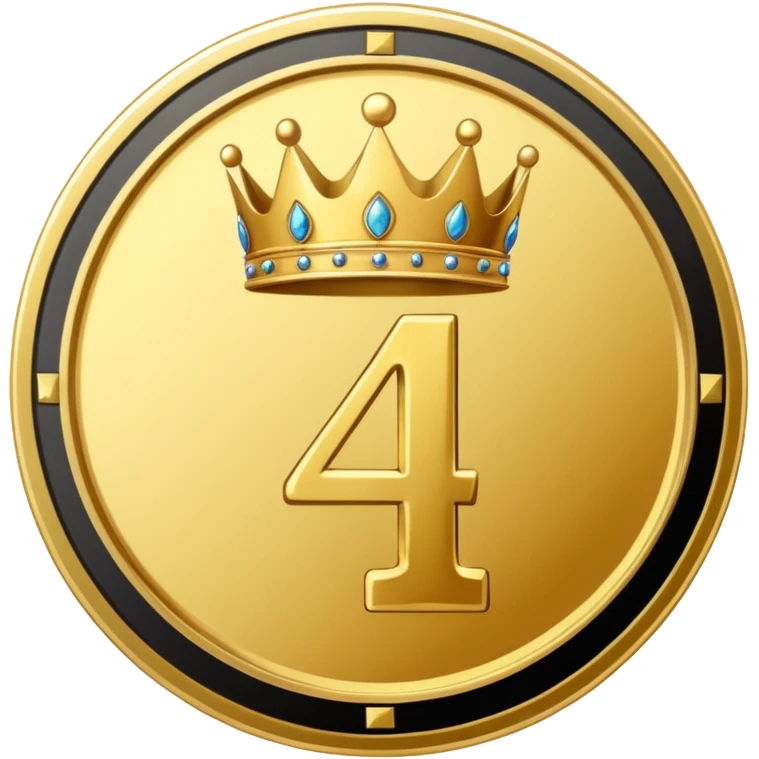 Make the paid subscription icon round and gold with the number 4 and a crown. emoji