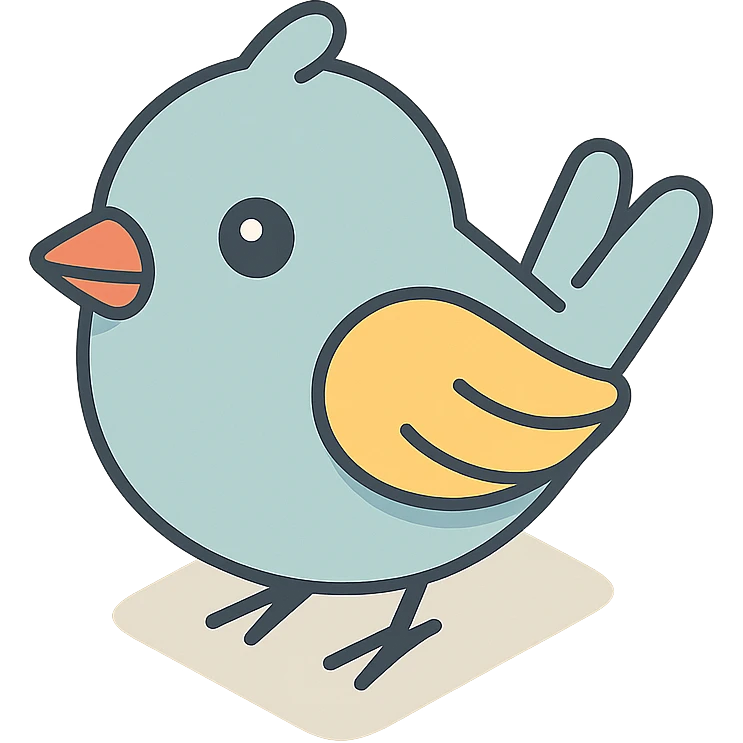 A cute bird used as an app icon emoji