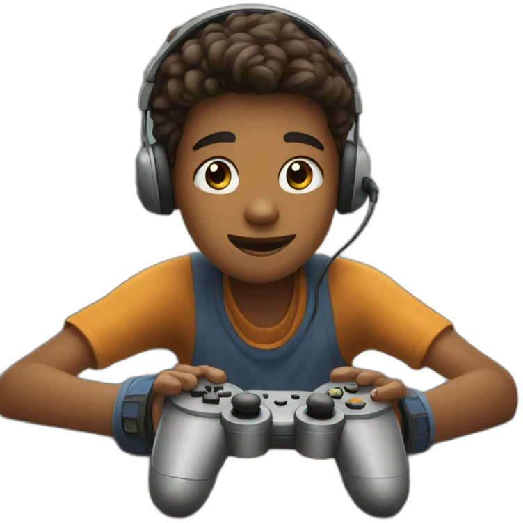 A boy playing video games emoji