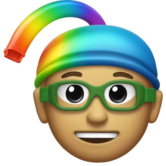Face with rainbow snorkel emoji