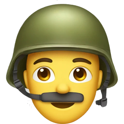 military helmet with hair bow emoji