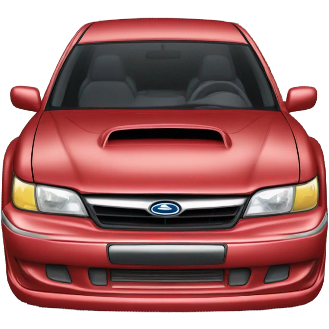 Red 1996 Subaru legacy sedan with gold wheels emoji