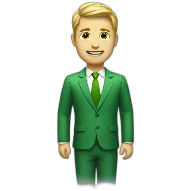 businessman in green emoji