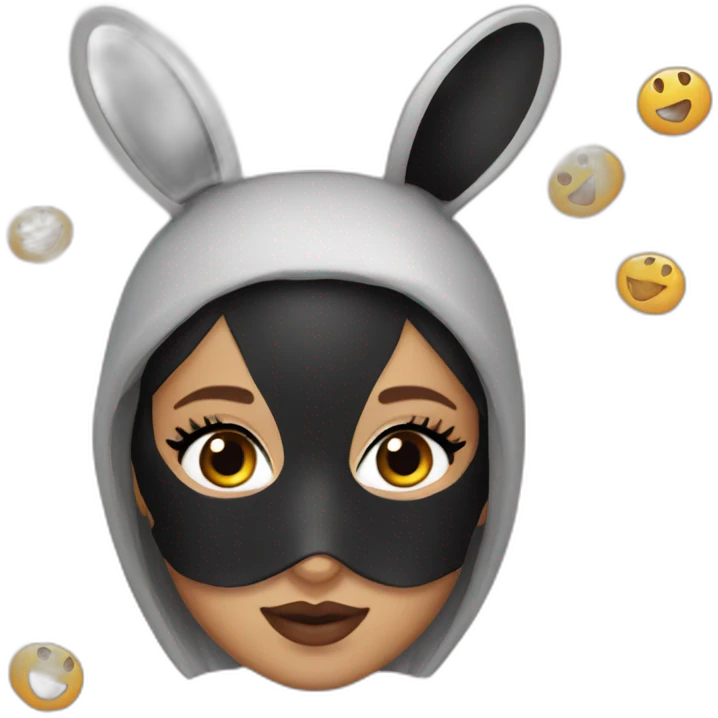 ariana grande with black bunny mask emoji