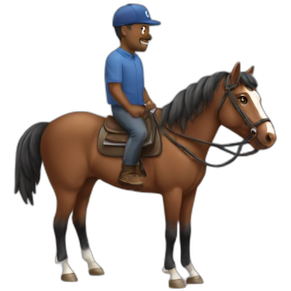  man wearing cap love horses  emoji