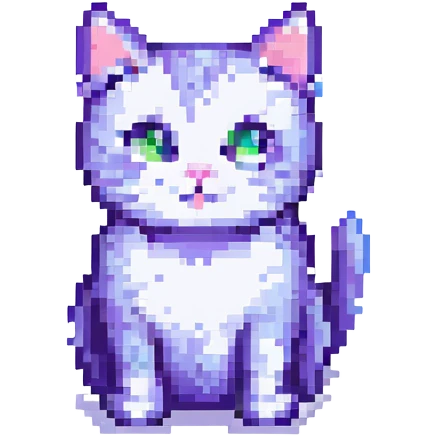 simple and cute pixel art cat emoji