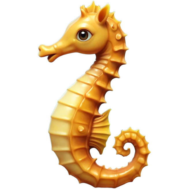 Cinematic Comical Sea Horse Portrait Emoji, Head tilted dramatically with an exaggeratedly amused expression, featuring a delicately curved seahorse with a whimsically coiled tail and wide, comically expressive eyes full of playful disbelief, Simplified yet hilariously expressive features, highly detailed, glowing with a slightly sassy aquatic glow, high shine, dramatic yet playful, stylized with an air of quirky marine mischief, soft glowing outline, capturing the essence of a meme-worthy seahorse that looks ready to drift its way into viral fame! emoji
