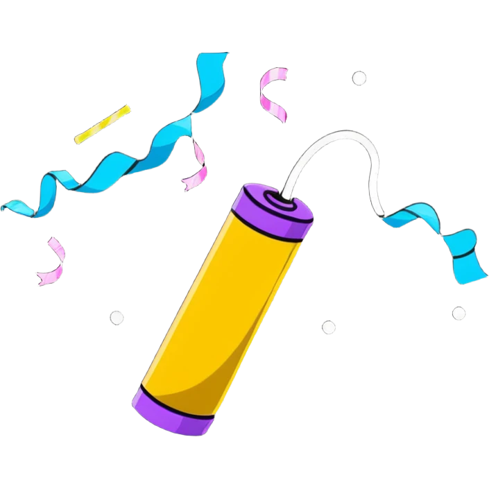 Party popper with streamers and confetti emoji