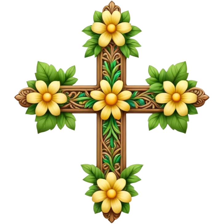 cross with flora emoji