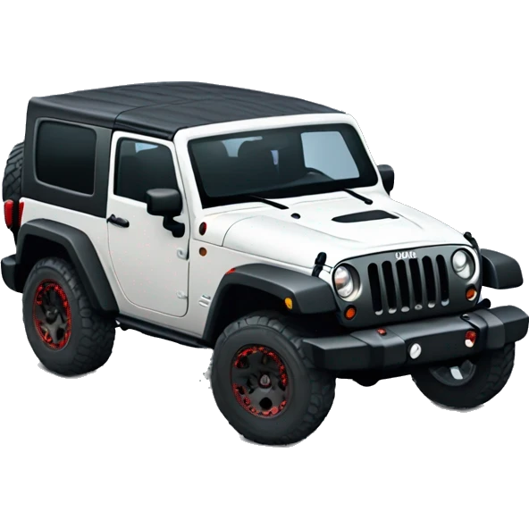 White Jeep Wrangler Rubicon with red accents  emoji