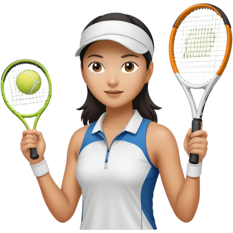 Show me an Asian American woman who is addicted to tennis emoji