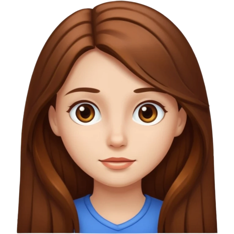 Un girl with long hair brawn  emoji