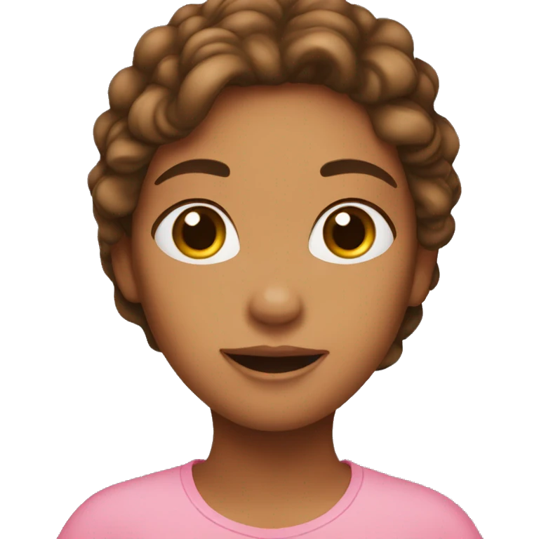 make it a girl show only face brown hair emoji