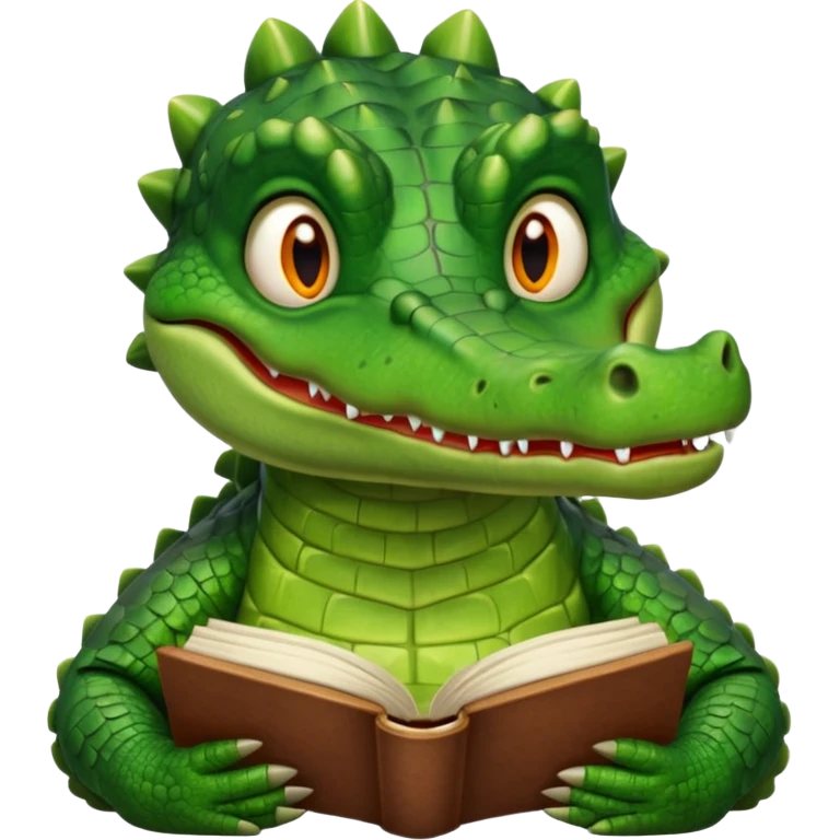 kitap okuyan timsah emoji