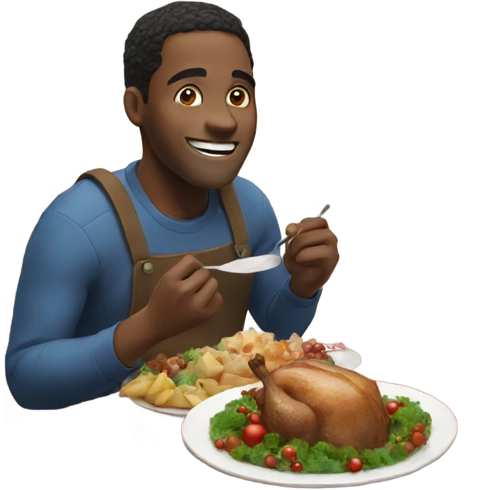 Happy eating Christmas dinner  emoji