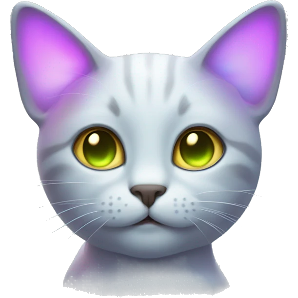 cat with glowing iridescent ears emoji