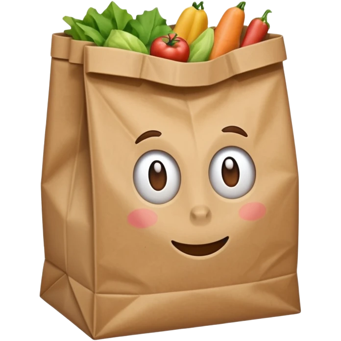 a bag of groceries, no picture on the bag emoji