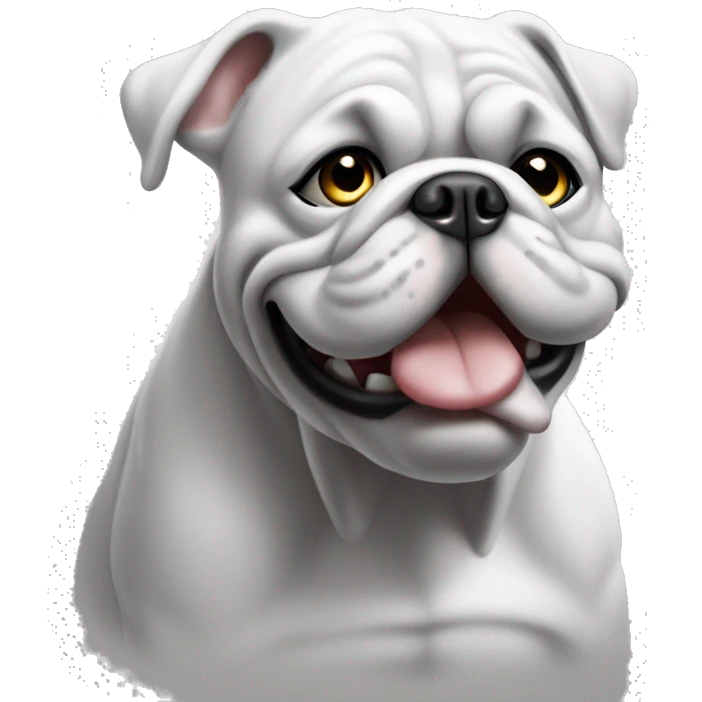 Bulldog francés blanco y negro emoji