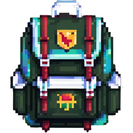 Backpack with badge emoji