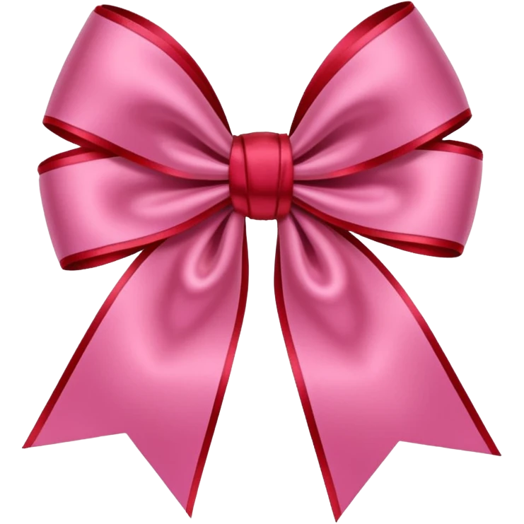 Dark Pink with red colour ribbon bow emoji