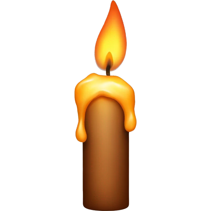 Candle brown with flame  emoji