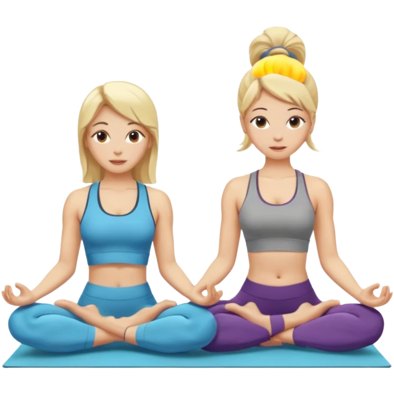 Two women doing yoga both blonde  emoji