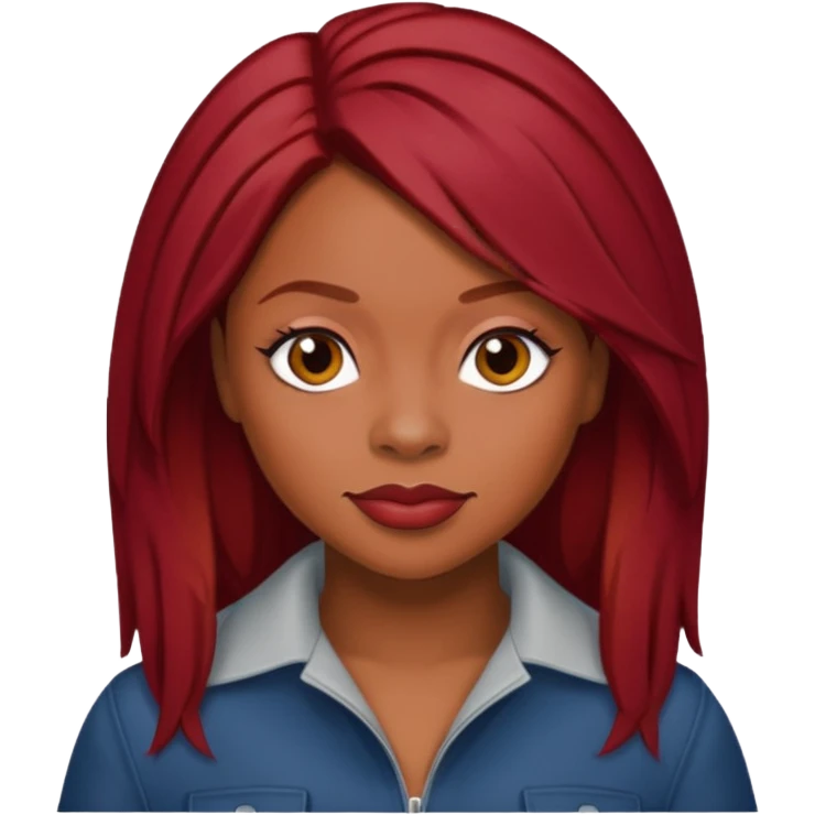 LaTavia Robeson with dark red hair emoji
