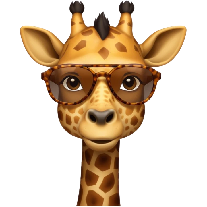 portrait of giraffe, wearing sun glasses, front view emoji