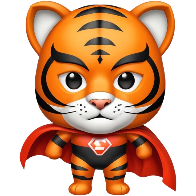 superhero tiger face with cape and mask for Twitch emote emoji