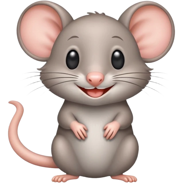 Crea un emoji de un ratón muy adorable riéndose  emoji