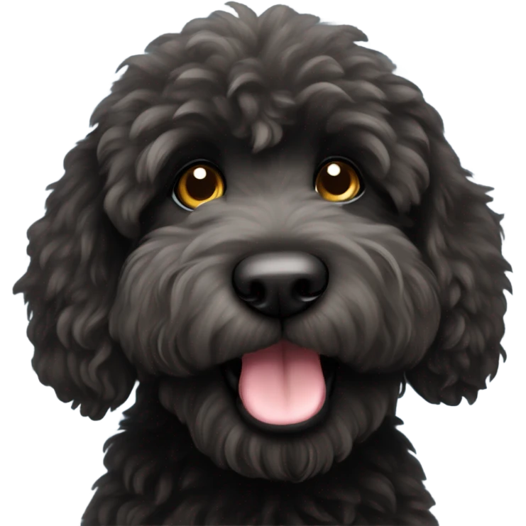 Black fluffy labradoodle emoji