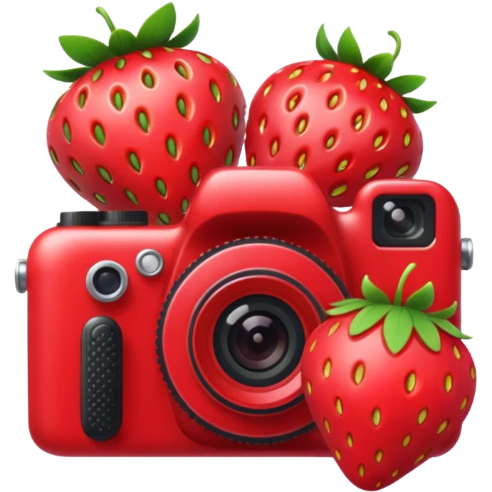 Strawberry with camera  emoji