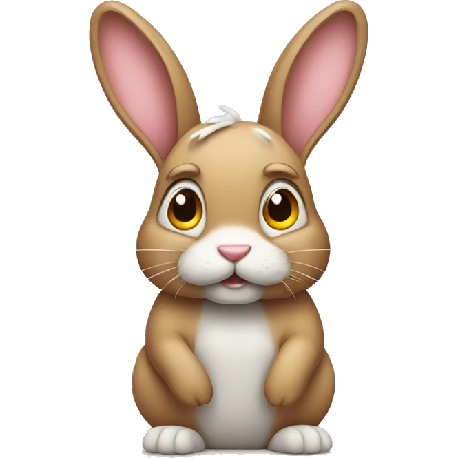 A bunny with tall ears upset  emoji