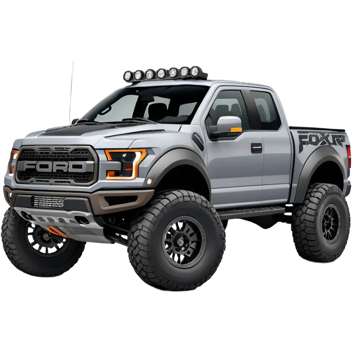 Gray Ford F-150 Raptor with Fox Shocks 3.0 Race Series Front & Rear emoji