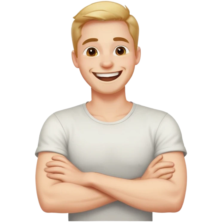 arms crossed neck laughing guy emoji