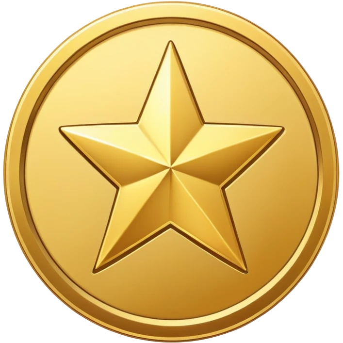 gold coin with a star, representing a token emoji
