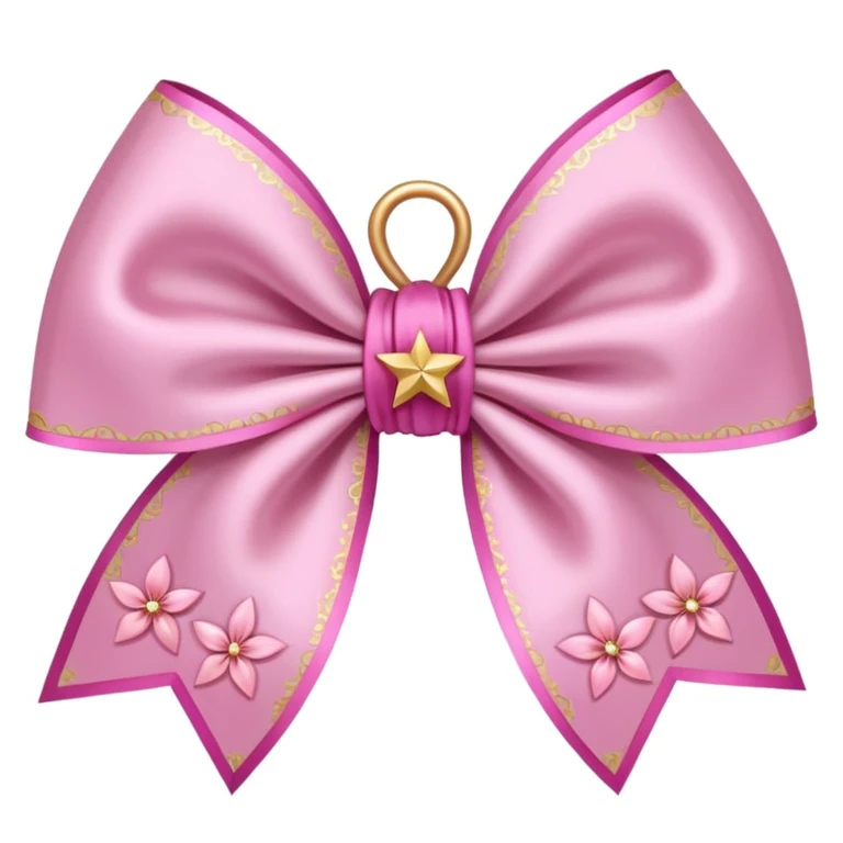 sakura bow with star accents emoji