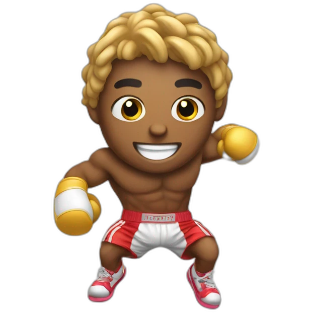 a boxer skipping rope emoji