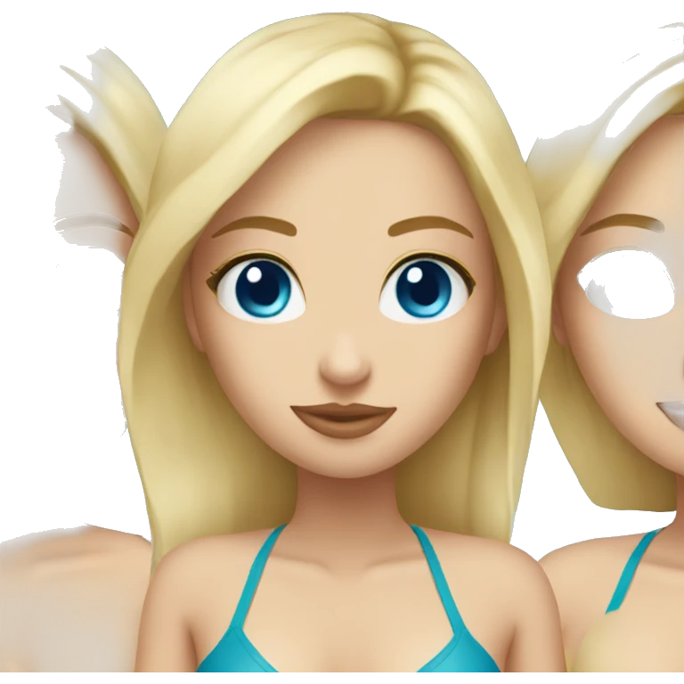 Blonde blue eyed girl with a bikini on emoji