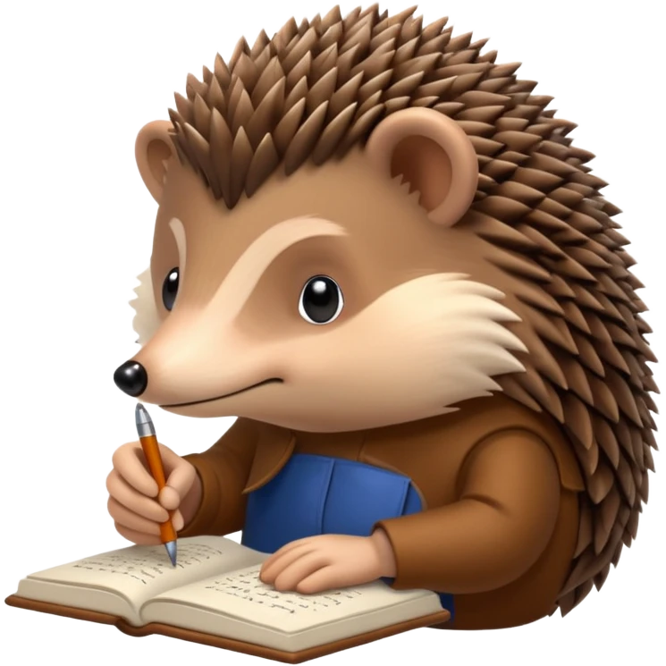 hedgehog writing poetry emoji