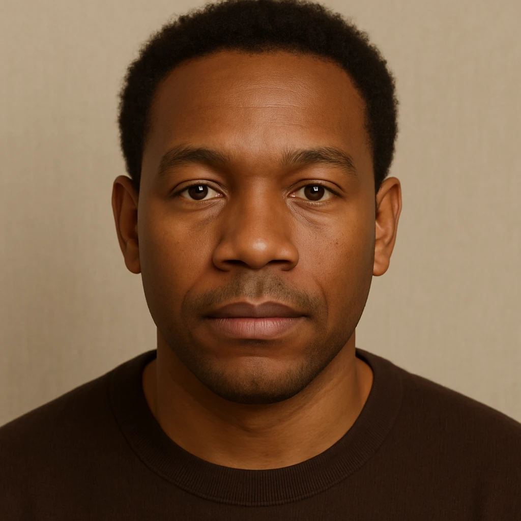 Make the Black person look younger while keeping the same general illustration style with a neutral background. emoji