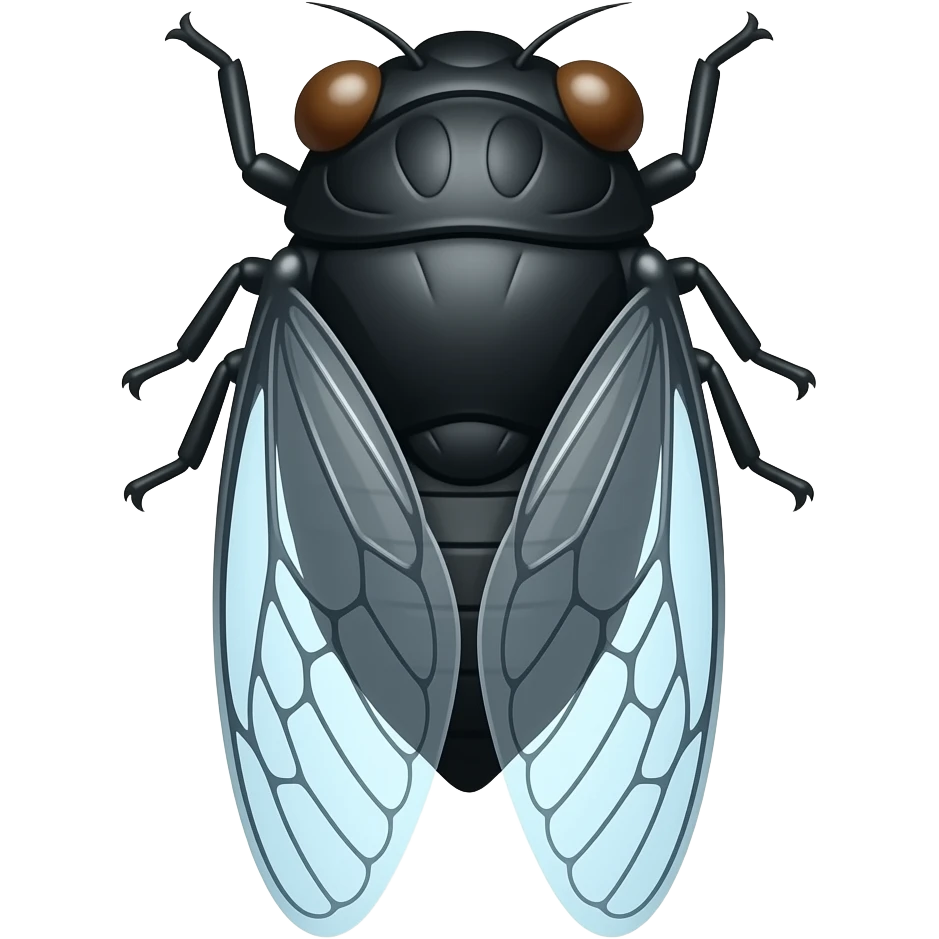 black cute cicada emoji