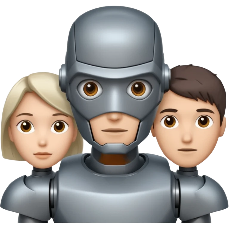 회색철로봇같은 사람 3명인데 얼굴이 종인 emoji