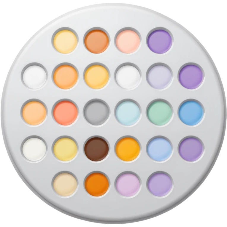 White paint palette filled with light pastel colors  emoji