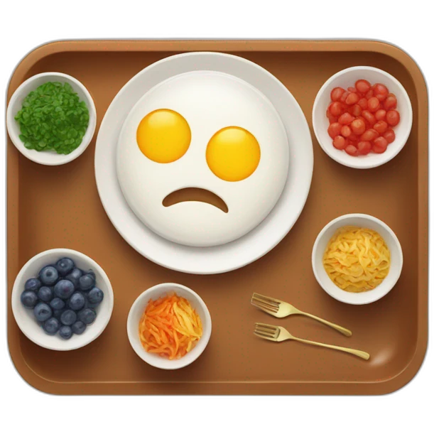 Plate of food with bowls in it having delicious dish emoji