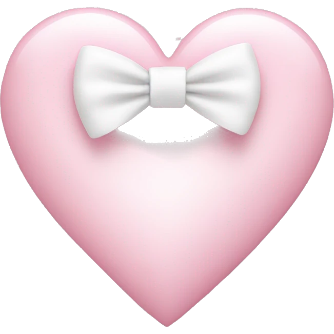Pastel pink heart with white bow emoji