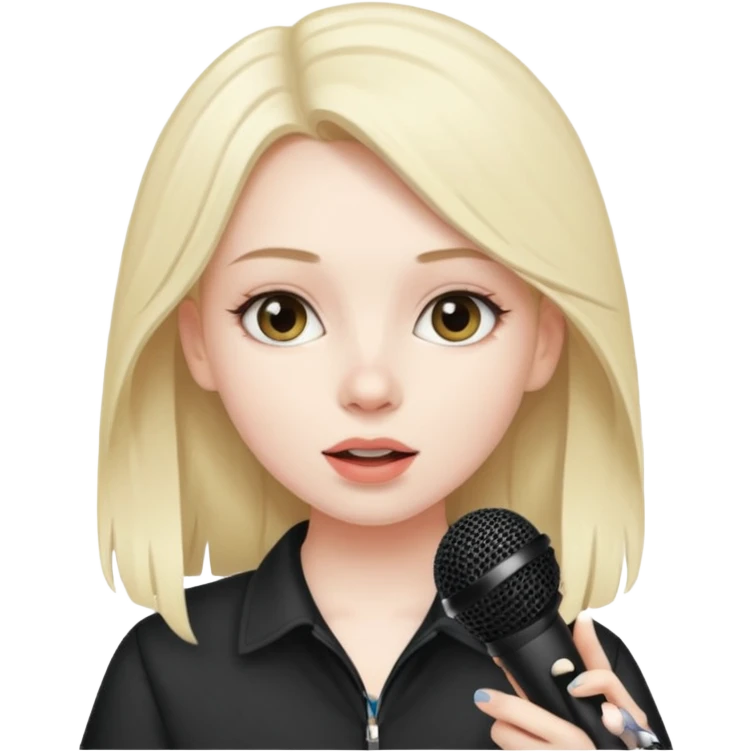 girl doing asmr with mic emoji